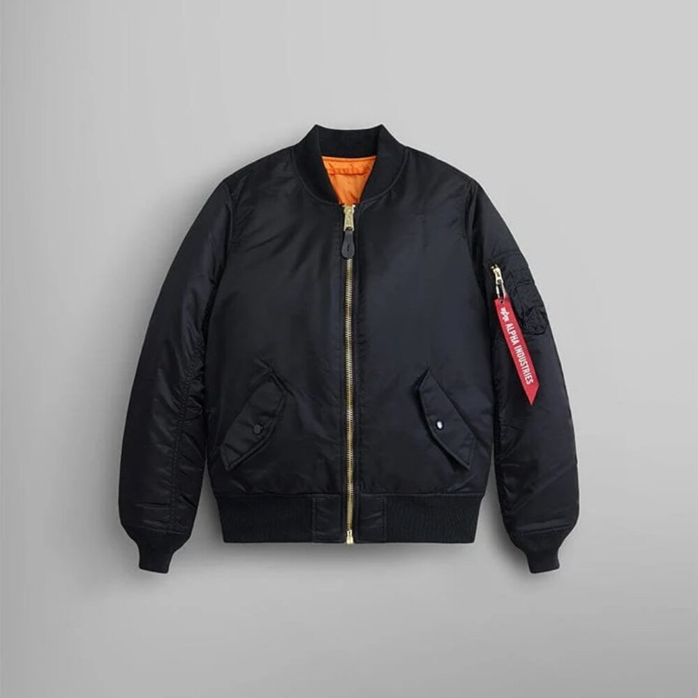 Alpha Industries Women’s MA-1 Bomber Jacket – Black, Size Small (Never Worn)